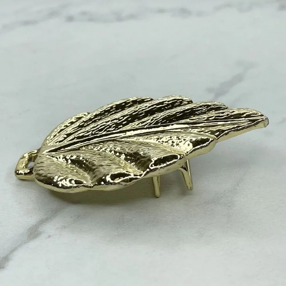 Vintage Gold Tone Leaf Belt Buckle Piece